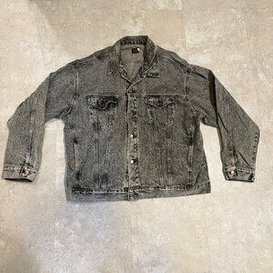Vintage Long Haul Black Denim Jacket Size 2XLT